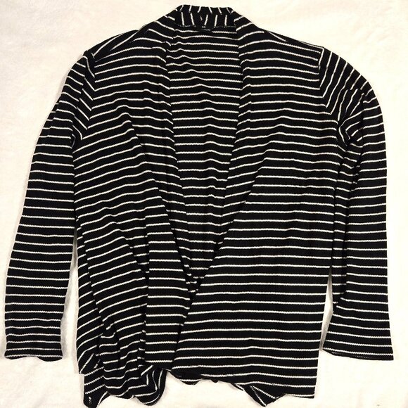 Medium Black & White Striped Cardigan - Picture 1 of 1